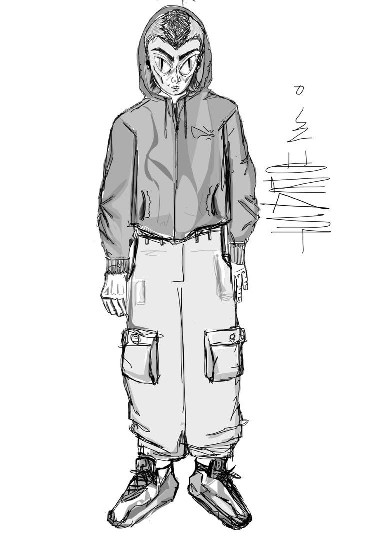 Hooded character design